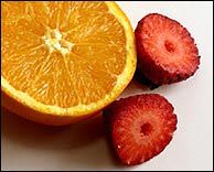naranja y fresas