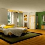 dormitorio decorado en verde