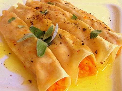 Canelones de Auyama en Mantequilla de Salvia